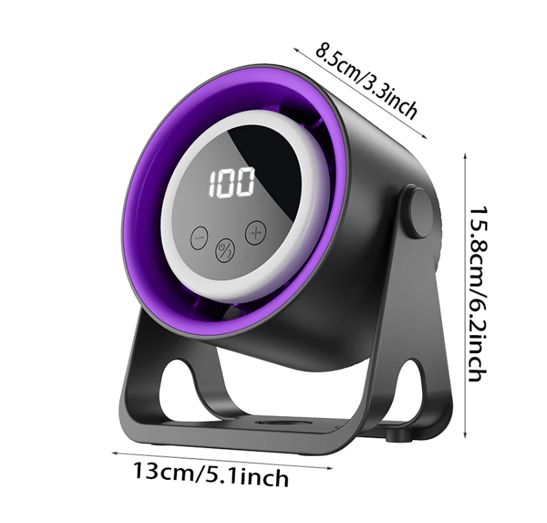 Touchscreen portable desk fan